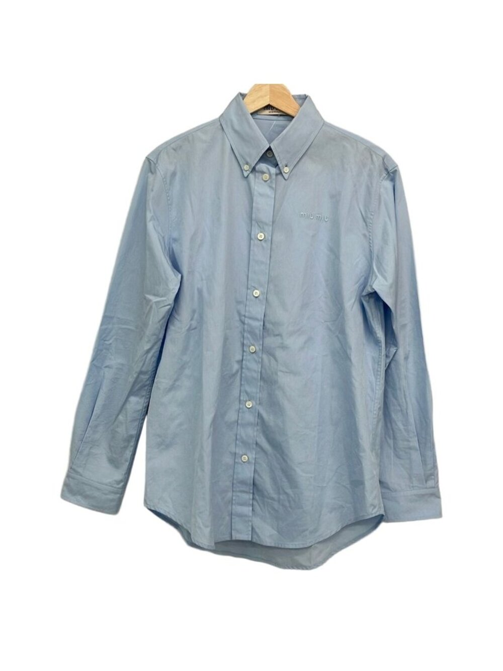 Miu Miu Long Sleeve Shirt Blouse 36 S Light Blue